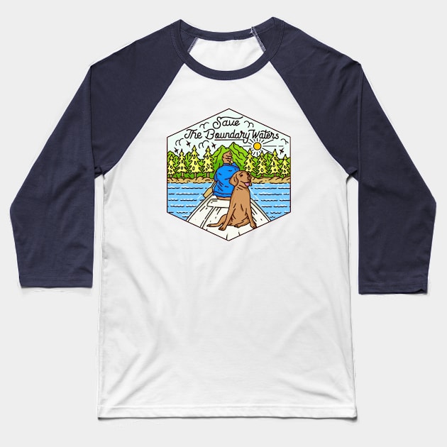 Save the BWCA Canoe Puppy Baseball T-Shirt by wildwhiskey